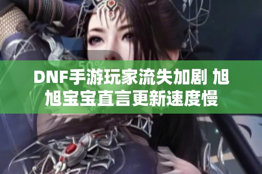 DNF手游玩家流失加剧 旭旭宝宝直言更新速度慢