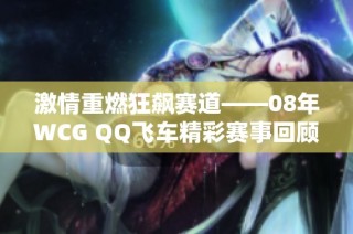 激情重燃狂飙赛道——08年WCG QQ飞车精彩赛事回顾