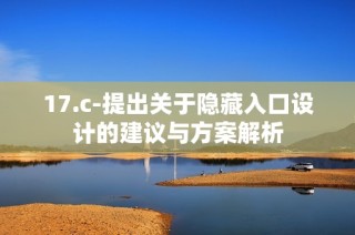 17.c-提出关于隐藏入口设计的建议与方案解析