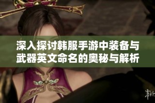 深入探讨韩服手游中装备与武器英文命名的奥秘与解析