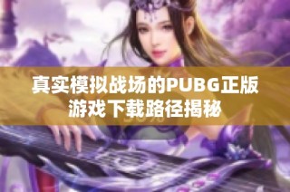 真实模拟战场的PUBG正版游戏下载路径揭秘