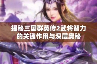 揭秘三国群英传2武将智力的关键作用与深层奥秘