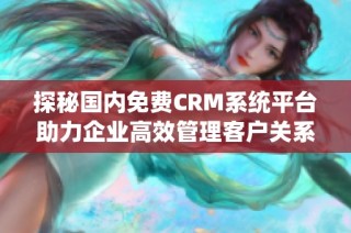 探秘国内免费CRM系统平台助力企业高效管理客户关系