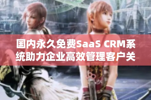 国内永久免费SaaS CRM系统助力企业高效管理客户关系